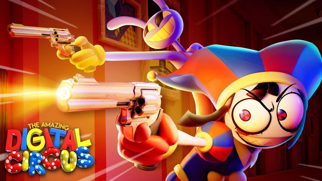 Official YouTube thumbnail for The Amazing Digital Circus Episode 6 They All Get Guns