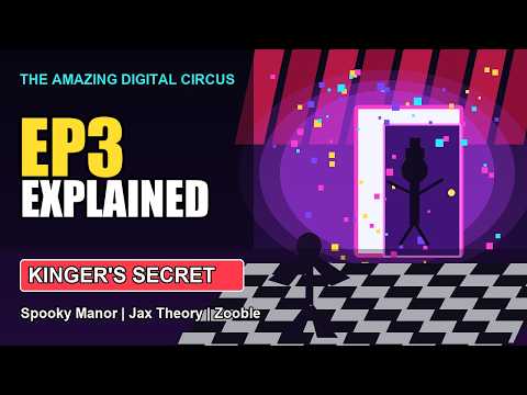 The Mystery of Mildenhall Manor explained video thumbnail about Kinger, Pomni, and darkness